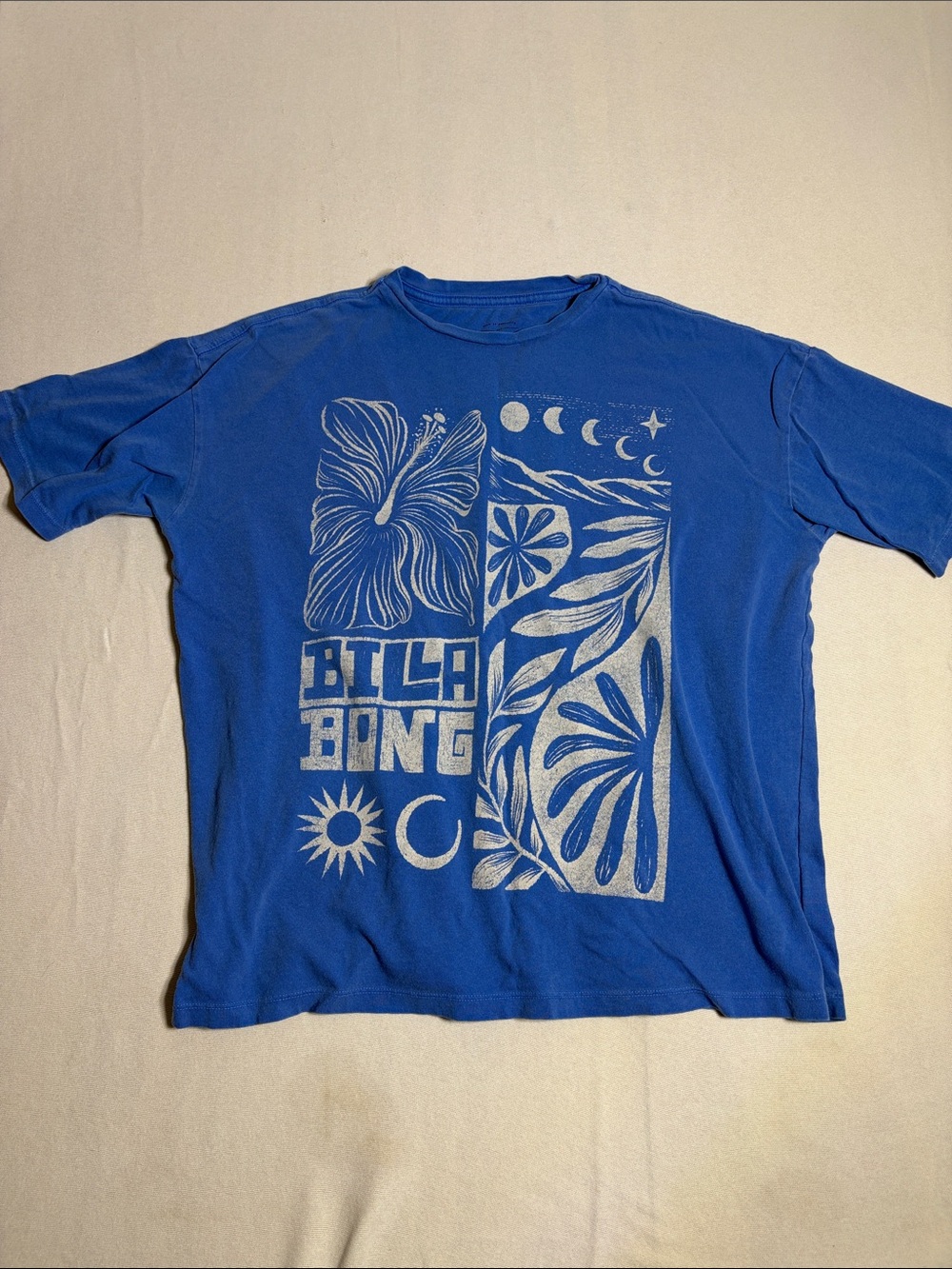 Billabong Royal Blue Tee with Silver Graphic - Women’s